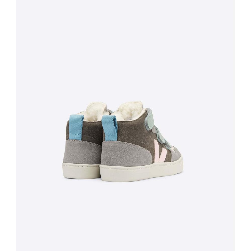 Veja V-10 MID FURED SUEDE Schoenen Kinderen Grijs | BE 761YXF